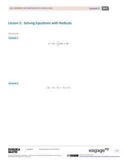 Solving Equations with Radicals