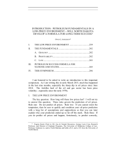 Introduction: Petroleum Fundamentals in a Low