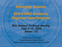 Emerging Science ro EPA`s OR Supports