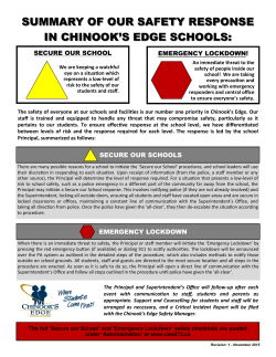 Safety Response Summary - Chinook Edge School Division