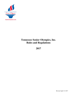 2017 Rule Manual - Tennessee Senior Olympics