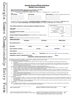 Official Relay Entry Form