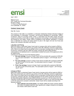 Economic Modeling, LLC (EMSI) Agreement