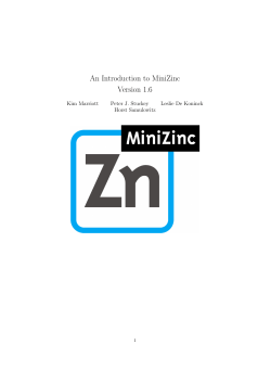 An Introduction to MiniZinc Version 1.6
