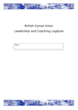 BCU Coaches Logbook - Scottish Canoe Association