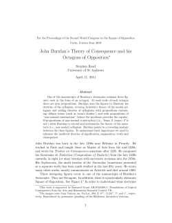 John Buridan`s Theory of Consequence and his Octagons of