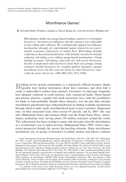 Microfinance Games - Dean Karlan