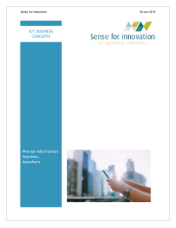 IOT BUSINESS CONCEpTS - Sense for Innovation