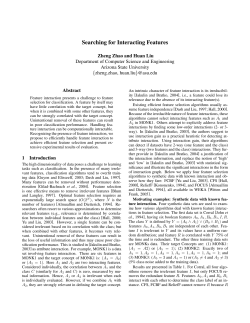 Searching for Interacting Features - public.asu.edu