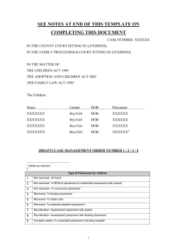 Template Case Managament Hearing Order