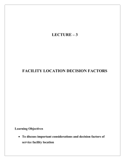 6.8 classification of facility location decisions
