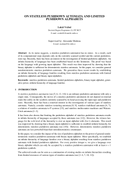 on stateless pushdown automata and limited pushdown alphabets