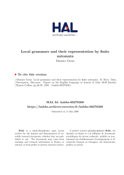 Local grammars and their representation by finite automata