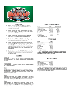 odds payout tables trips plus pocket bonus