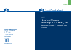 ISA 700 - Financial Reporting Council