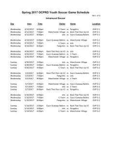 Spring 2017 OCPRD Youth Soccer Game Schedule