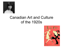 Canadian Art and Culture of the 1920s