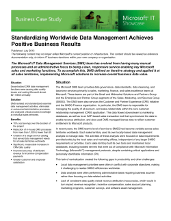 IT Showcase: STANDARDIZING WORLDWIDE
