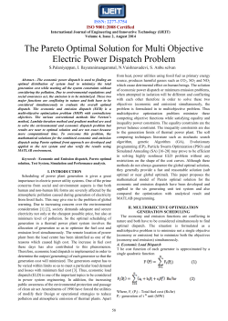 The Pareto Optimal Solution for Multi Objective Electric Power