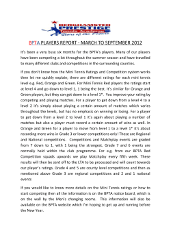 bpta players report - march to september 2012
