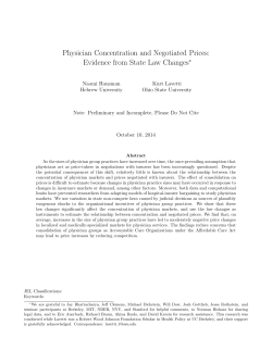 Physician Concentration and Negotiated Prices