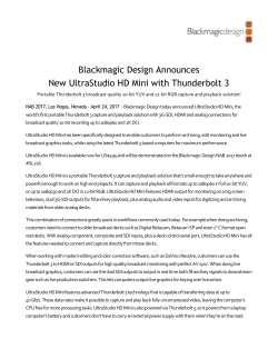 Blackmagic Design Announces New UltraStudio HD Mini with