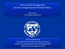 Cash and Debt Management: 20 Years of Organizational