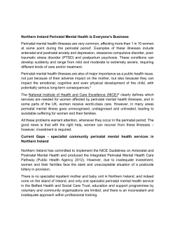 Northern Ireland Perinatal Mental Health is Everyone`s Business