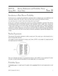 Lecture notes #10: Basic Discrete Probability