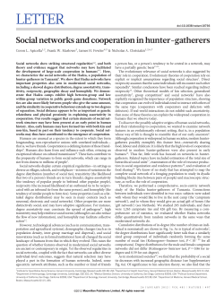 Social networks and cooperation in hunter-gatherers
