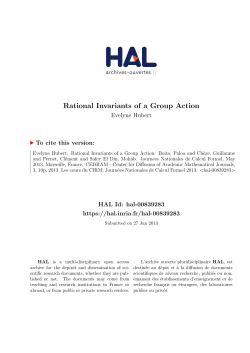 Rational Invariants of a Group Action - HAL