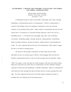 Facilitating Non-Verbal and Verbal Communication