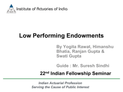 Low performing Endowments - the Institute of Actuaries of India