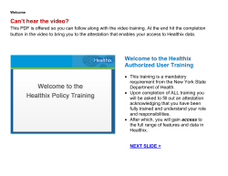the Healthix Authorized User Training