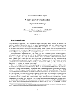 A Set Theory Formalization