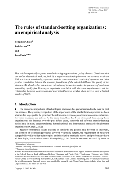 The rules of standard-setting organizations: an empirical analysis