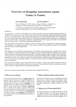 Overview on Designing Autonomous Agents Teams (A