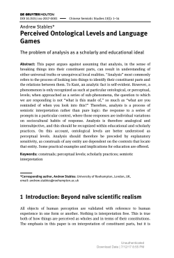 Perceived Ontological Levels and Language Games
