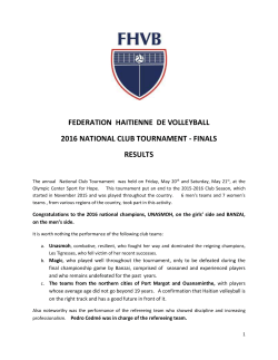 Championnat National 2016 - Final Report