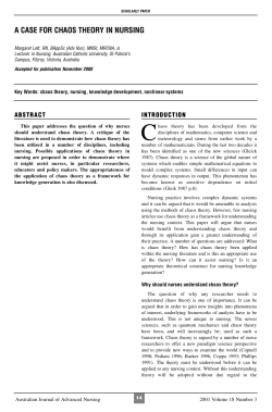 A Case for Chaos Theory in Nursing
