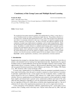 Consistency of the Group Lasso and Multiple Kernel