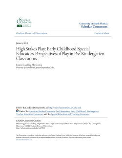 High Stakes Play: Early Childhood Special Educators` Perspectives