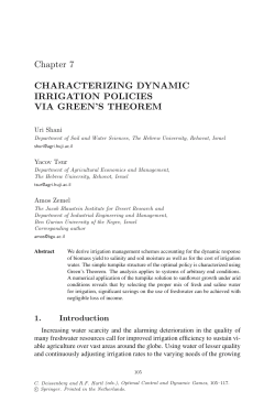 Chapter 7 CHARACTERIZING DYNAMIC IRRIGATION POLICIES
