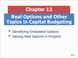 Real Options and Other Topics in Capital Budgeting Chapter 13