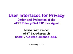 User Interfaces for Privacy