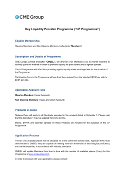 Key Liquidity Provider Programme (&ldquo;LP Programme&rdquo;)