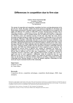 Differences in coopetition due to firm size