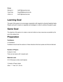 Learning Goal Game Goal Preparation