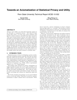 Towards an Axiomatization of Statistical Privacy and Utility