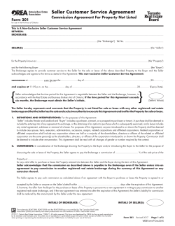 Seller Customer Service Agreement